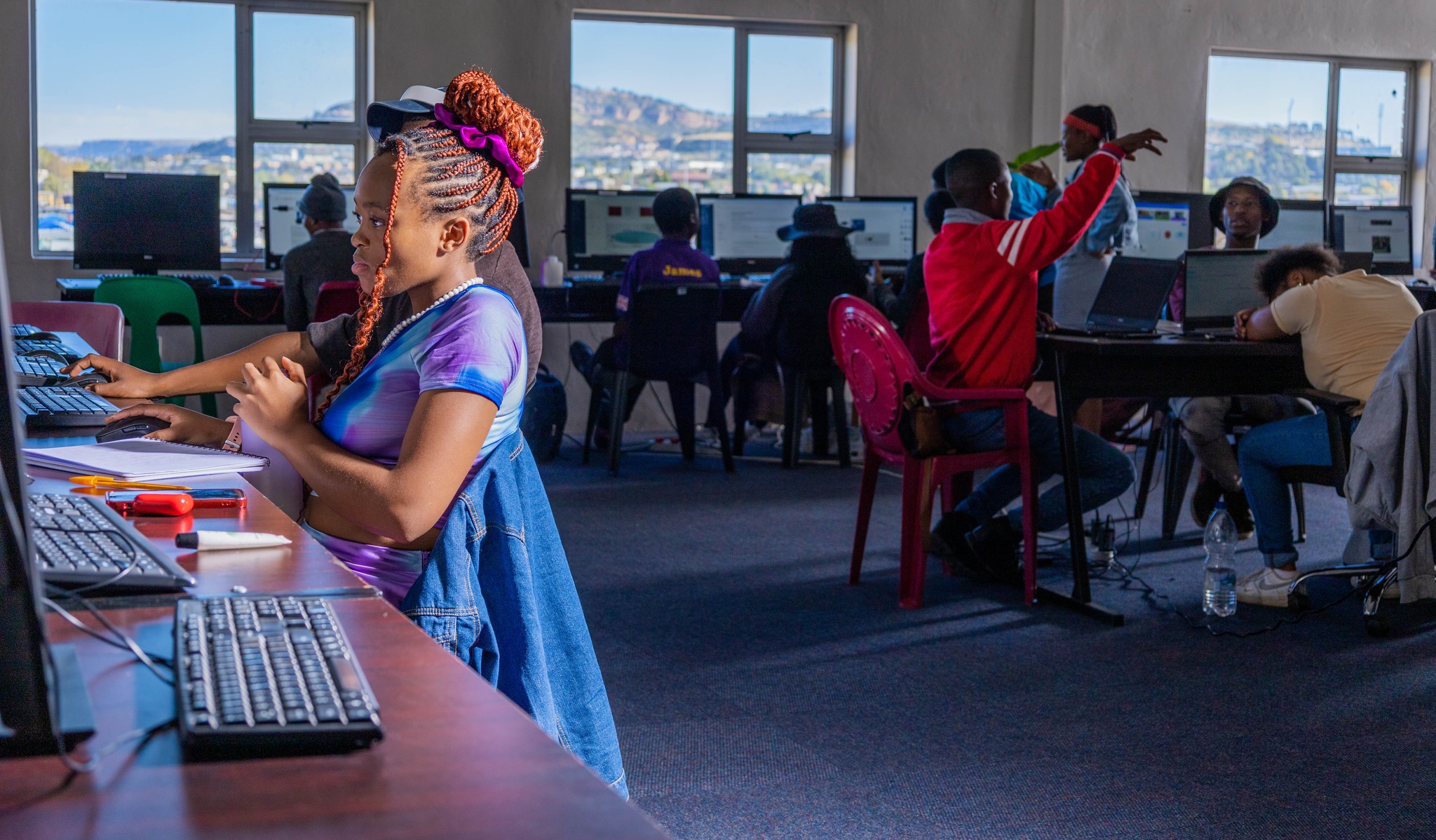 Students coding